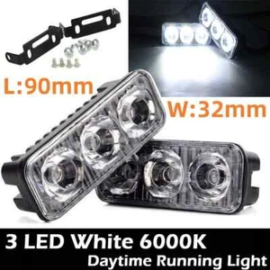 DRL 6000K White Bumper Grille Fog Driving Lamp Daytime Running Light 3 LED Ch1 - Picture 1 of 4