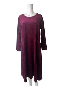 Abito velluto Adini taglia L donna NUOVO viola prugna Monika cotone EU44 PREZZO AL PUBBLICO £96 - Foto 1 di 13