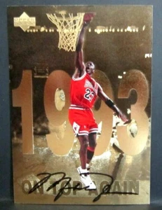 MICHAEL JORDAN 1998 Upper Deck 3.5x5 Gold Foil Facsimile Auto Card#9!Bulls G HOF - Picture 1 of 2