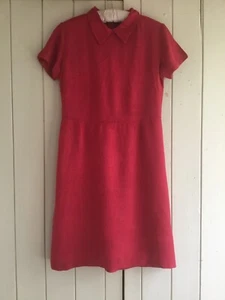 50er 60er Jahre Mod rotes Kurzarm Kleid 34inch Büste selbstgemacht - Bild 1 von 6