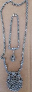 Vintage 1973 Necklace & Bracelet Set Silver Tone 16” & 6" Amway Spanish Style - Bild 1 von 9