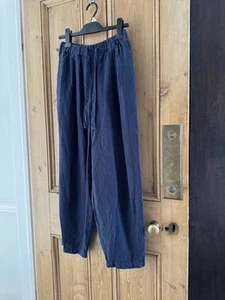 Toast Garment Dyed Linen Balloon Trousers Navy Blue Size XS- OVERSIZED - Picture 1 of 11