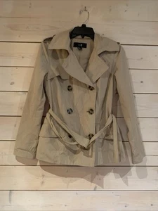 XXI Classic Versatile Trench Coat Small Petite Double Breasted Wide Collar - Picture 1 of 7
