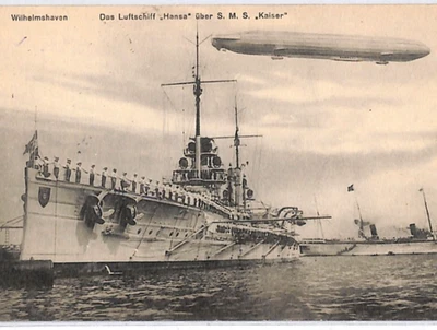 ZEPPELIN *Hansa* (LZ.13) WW1 Postcard NAVAL BATTLESHIP Kaiser 1915 Germany PZ156 - Image 1 of 4