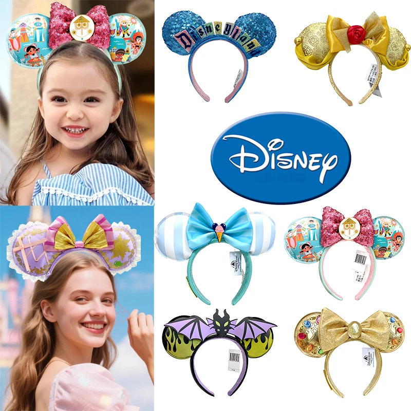 US stock Disney. Park Mickey Minnie Mouse Ears Headband new Sequined Disneyland - Image 1 of 4