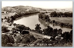 RPPC Postcard View of Muskingum River Marietta Ohio *3648 - Picture 1 of 2