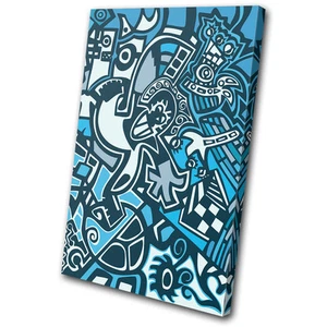 Illustration Graffitti Abstract SINGLE CANVAS WALL ART Picture Print VA - Picture 1 of 1