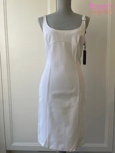 Versace White Fitted Dress NWT Size 46 - Picture 1 of 2