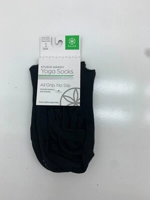 Gaiam 1 Pair Womens Black Studio Grippy Yoga Socks One Size - Image 1 of 2