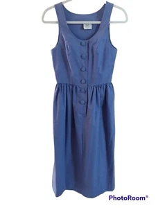 Laura Ashley Womens 6 Tailored Sleeveless Buttoned Front Midi Tank Sun Dress - Picture 1 of 12