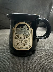 Deneen Pottery The Depot Lodge Mug Coffee Tea Cup Pot Belly Mug Paint Bank VA - Picture 1 of 5