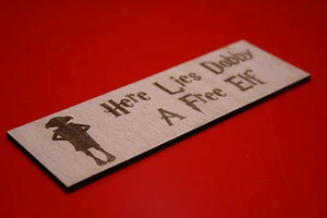Wooden Bookmark Harry Potter Dobby Free Elf Plywood Laser Engraved - Imagen 1 de 6