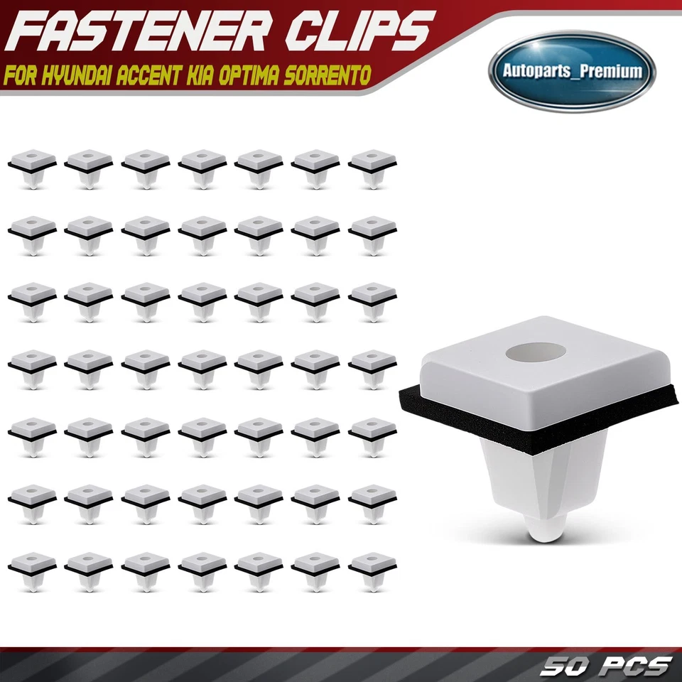 Moldura de parachoques de guardabarros M4.2 50 piezas con retenedores de clip sellador para Hyundai Accent Kia Foto 1 de 4