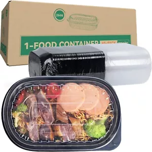 45Pack Meal Prep Containers 1 Compartment Bento Box w/Lids Reusable Food Storage - Picture 1 of 7