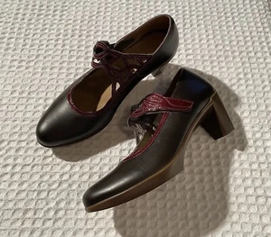 NAOT Luma High Heel Mary Janes Brown Leather Pumps 39 / US 8 - Picture 1 of 12
