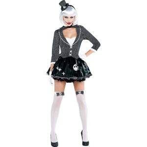New Disney Lady Jack Skellington Costume Black/White sizes Medium or Large