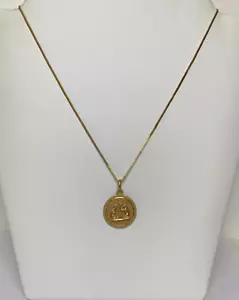 Vintage 18kt Gold Anhänger Halskette Hochzeit Gelübde Union Zeremonie Paar - Bild 1 von 16