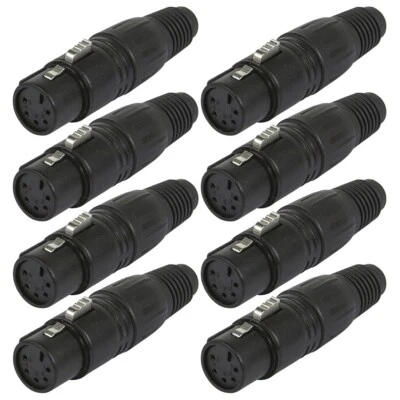 8x 5 Pin XLR Female DMX Connector Adapter Signal Cable End Stage Lighting Effect - Image 1 of 3