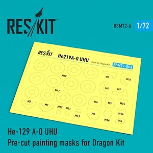 He129 A-0 UHU Pre-cut painting masks for Dragon kit ResKit RSM72-0006 Scale 1:72 - Picture 1 of 24