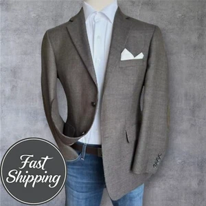 STAFFORD Mens Blazer 40R WOOL Brown Sport Coat Two Button Suit Jacket - Picture 1 of 9