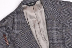 VTG Southwick Tweed Sport Coat Mens Houndstooth Gray Plaid Wool Jacket 42R - Picture 1 of 14