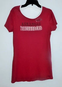 Arkansas Razorbacks Girl's Medium 7/8 Shirt, White Trim - Picture 1 of 2