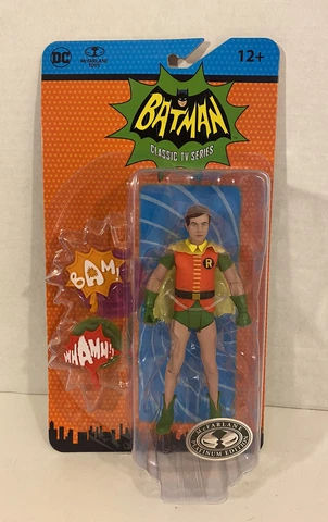DC MCFARLANE 1966 BATMAN CLASSIC TV SERIES UNMASKED ROBIN 6” FIGURE PLATINUM Cover