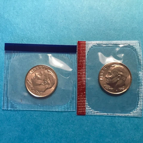 1999 P&D Roosevelt Dime  in US Mint Cello Unc   FREE SHIP Cover