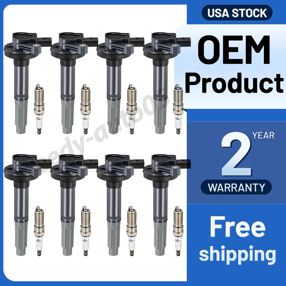 8 Ignition Coil Pack UF622 and Iridium Spark Plugs For 2011-2016 F-150 5.0L V8 Foto 1 de 4