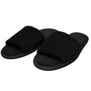 Wholesale Black Terry Open Toe Towel Spa Leisure Holiday Hotel Quality Slipper - Picture 1 of 2