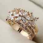 3Ct Marquise Cut Real Moissanite Women's Weeding Ring 14K Yellow Gold Plated