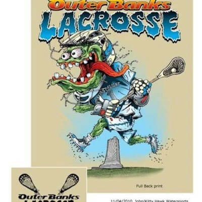 Camiseta Outer Banks Lacrosse Monster, Gris, Nueva, Manga Corta, Juvenil Mediana Foto 1 de 3