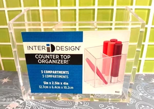 INTERDESIGN COUNTERTOP ORGANIZER 3 COMPARTMENTS 12.7cm x 6.4cm x 10.2cm - Picture 1 of 2