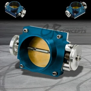 CUERPO ACELERADOR MOTOR ADMISIÓN AIRE ALUMINIO FUNDIDO MECANIZADO CNC UNIVERSAL 80MM AZUL - Imagen 1 de 2