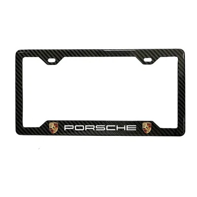 Porsche Real 3K TwillWeave Carbon Fiber License Plate Frame Holder - Image 1 of 4