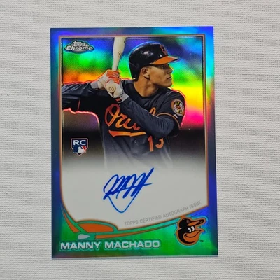 2013 Topps Chrome Manny Machado Rookie Auto RC Blue Refractor 81/199 Orioles @1E Foto 1 de 3