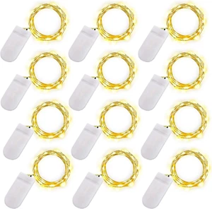 Warm White Fairy Lights Battery Operated, 7Ft Mini Lights for Mason Jar, 12-Pack - Picture 1 of 8
