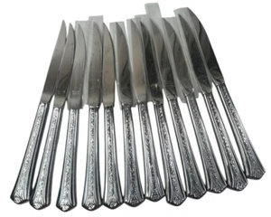 MCM Vintage 12er Set Silco/Krusius Rose Blumenmuster Edelstahl Steakmesser - Bild 1 von 7
