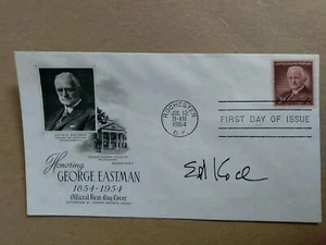 First Day Of Issue Honoring George Eastman Jul.12.1954 With Ed Koch Signature - Picture 1 of 4