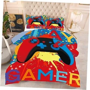 Gamer Comforter Sets Size,Game Controller Colorful Bedding Sets Queen Yxsb-16 - Picture 1 of 7