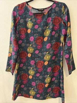 Vestido American Apparel Talla Mediana Multicolor Estampado Floral Manga Larga Mini Foto 1 de 4