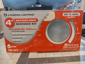 Lithonia Lighting 4" White Glass Shower Recessed Kit #388-321 - Picture 1 of 3
