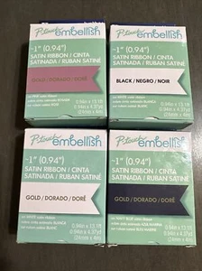 Brother P-Touch Embellish Satin Ribbon - 1” (0.94”) NEW-LOT OF 4 Assorted - Picture 1 of 2
