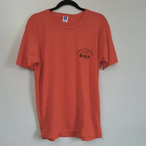 Vtg K of C Knights of Columbus 5K Race Tshirt Russell Single Stitch Orange Sz L - Bild 1 von 5