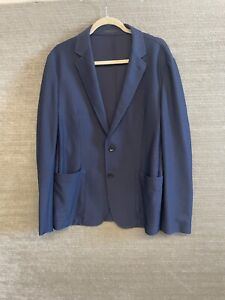 Armani Collezioni Navy Blue Blazer Sport Coat Size 52 Made in Italy Lightweight