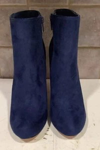 XOXO Womens Navy Blue Rhinestone Yardria Round Toe Block Heel Boots 8M - Picture 1 of 8