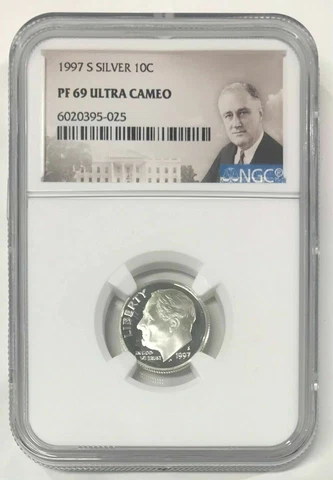 1997 S SILVER ROOSEVELT DIME 10C NGC PF 69 ULTRA CAMEO R6 Cover