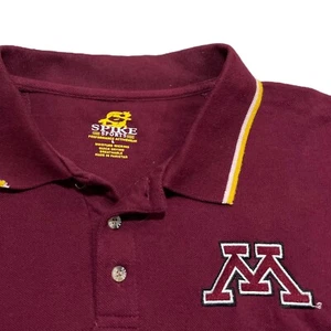 University of Minnesota Mens Large Maroon and Gold Polo Golf Shirt Block M logo - Picture 1 of 8