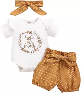 Baby Girl Clothes Infant Newborn Girl Outfits Summer Clothes Romper Short - Picture 1 of 7