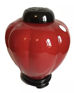 Fenton art glass 100-year red black ginger jar rare & limited edition 1033/2500 - Picture 1 of 5